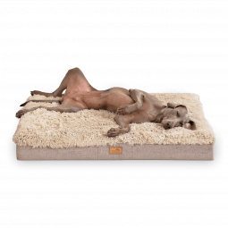 orthopaedische hundematratze kuschelig weich pluesch meliert polsterstoff pablo shaggy 14 beige 01.pn .png