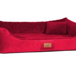 rot orthopaedisches hundebett floyd tierlando pluesch velours weich himbeer rot xxl.jpg