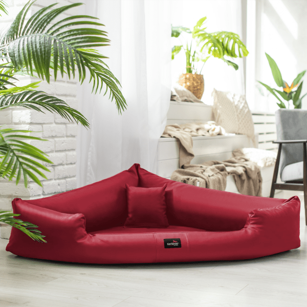 trv l 04 dunkelrot tierlando orthopaedisches hundebett hundebetten visco memory foam dreieck kunstle 1.png