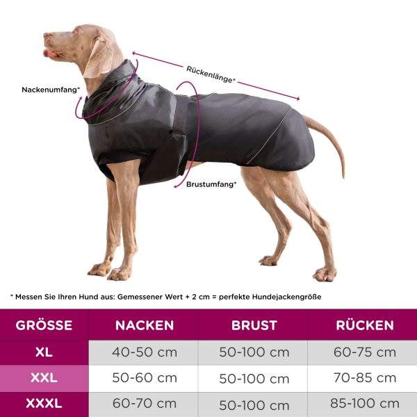 amy hundeparka hundemantel anti haar wetterfest große hunde xl xxl xxxl | hundejacke