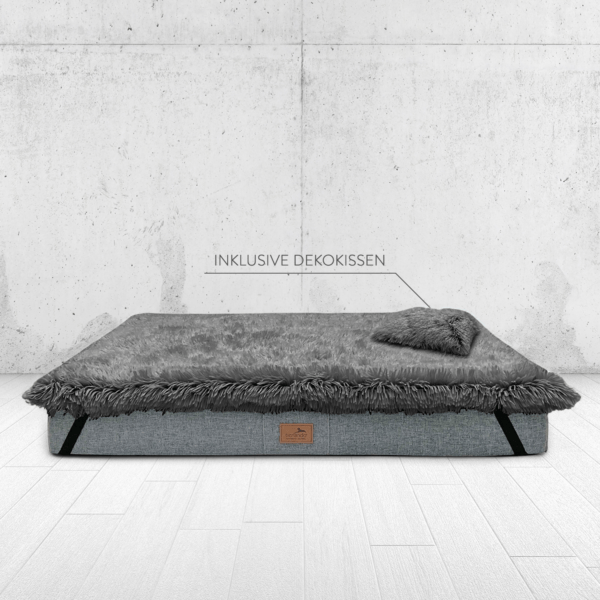 sale | shaggy topper kuschelige matratzenauflage bezug waschbar | graphit | 80x60cm