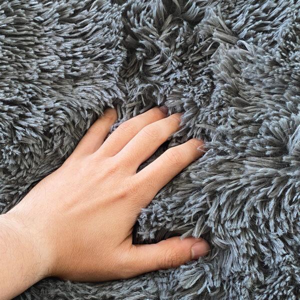 sale | shaggy topper kuschelige matratzenauflage bezug waschbar | graphit | 80x60cm