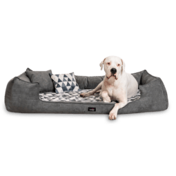 vel 0205 graphit creme velvet orthopaedisches hundebett tierlando samt formen dreiecke xxl 1 2.png