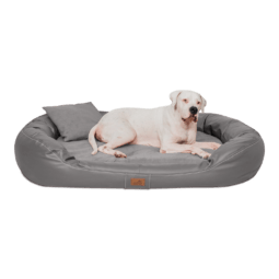 le al 06 grau lennart velours kunstleder orthopaedisches hundebett tierlando 1.png