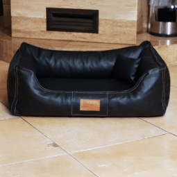 sale | maddox komfort hundebett | hundesofa kunstleder | schwarz | 80x60cm