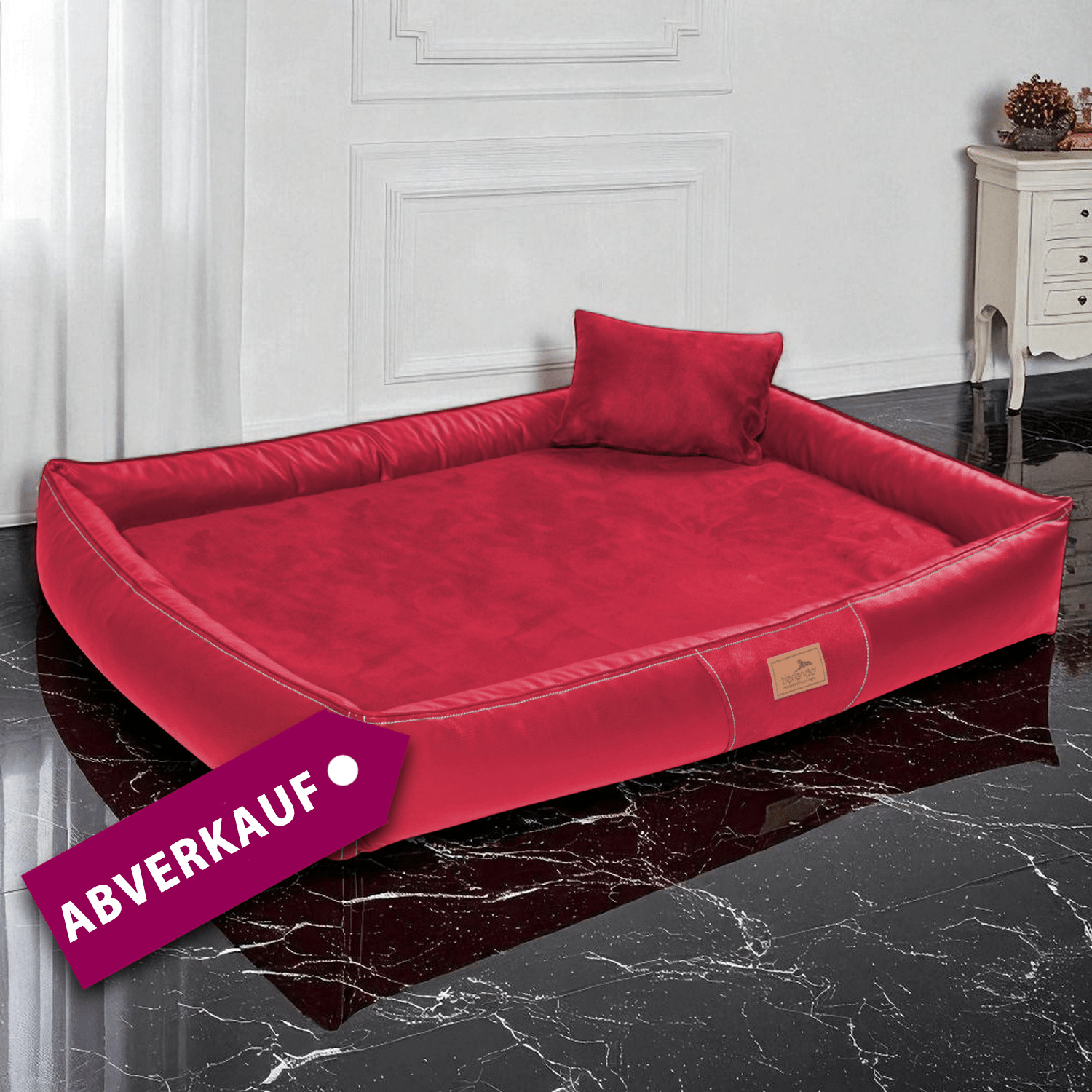 sale | gilbert vip orthopädisches hundebett | dunkelrot | 85x65cm