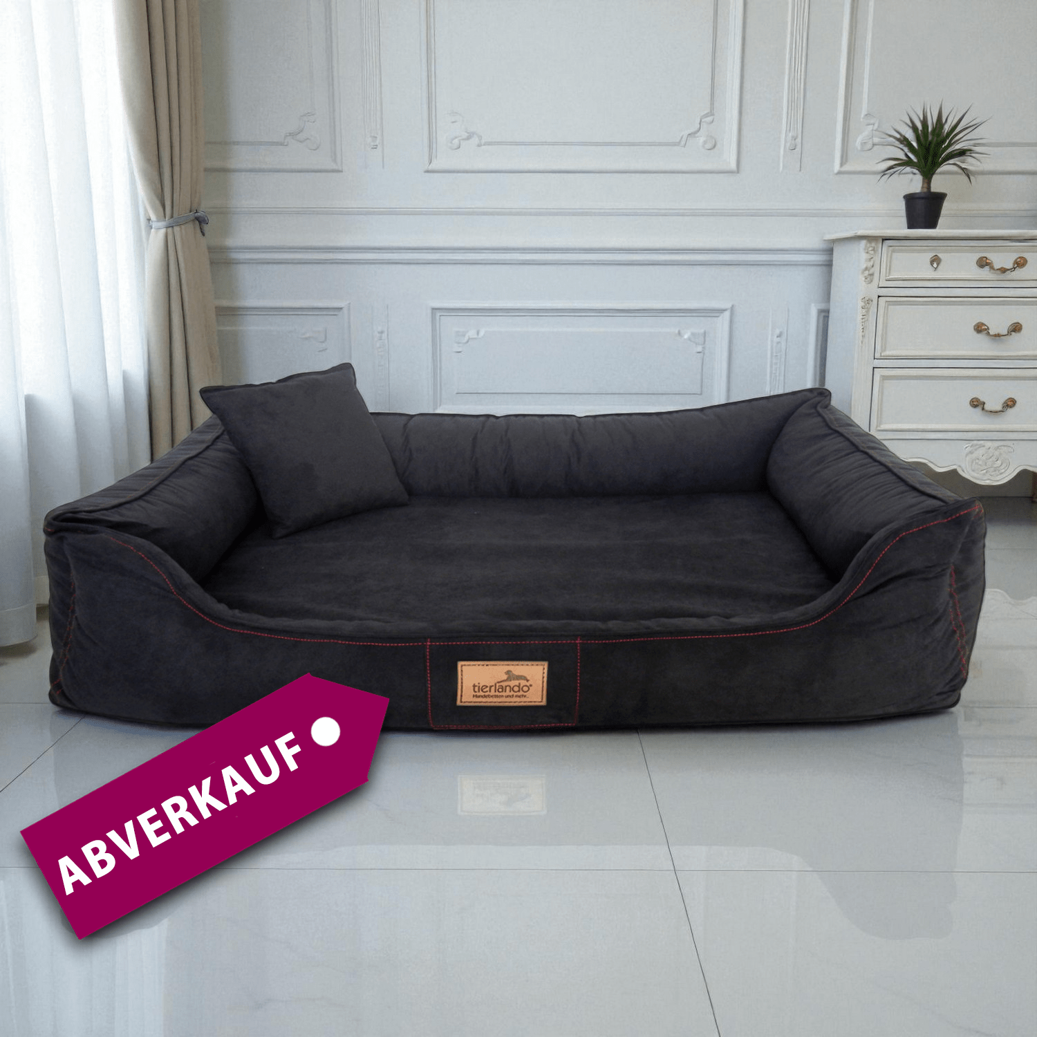 sale | maddox soft red line 1 orthopädisches hundebett hundesofa | schwarz | 120x85cm