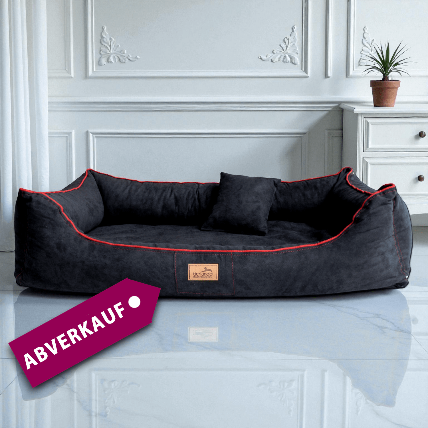 sale | maddox soft red line 2 orthopädisches hundebett hundesofa | schwarz | 120x85cm