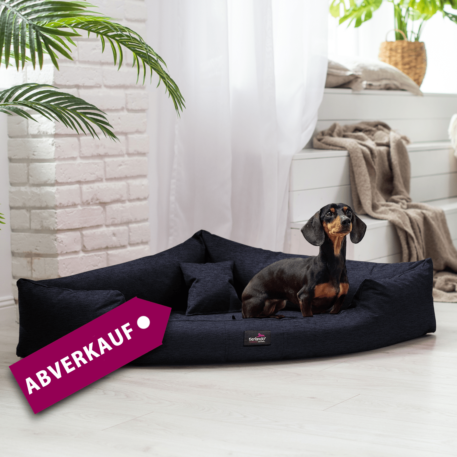 sale | trivia orthopädisches hundebett dreieckbett | navy dunkelblau | 120x120cm