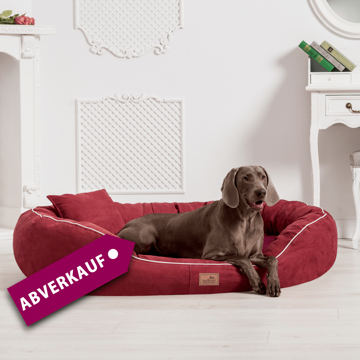 sale | orthopädisches hundebett marlon visco plus | dunkelrot | 85x65cm